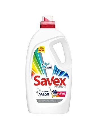 Detergent lichid pentru rufe Savex Premium Color 100 spalari 4.5L